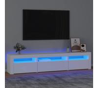 vidaXL Mobile Porta TV con Luci LED Bianco 195x35x40 cm