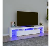vidaXL Mobile Porta TV con Luci LED Bianco 200x36,5x40 cm