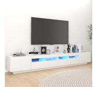 VidaXL Mobile Porta TV con Luci LED Bianco 260x35x40 cm