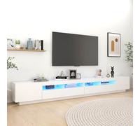 Mobile porta tv con luci led bianco 300x35x40 cm