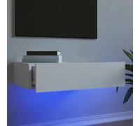 vidaXL Mobile porta TV con luci LED Bianco 60x35x15,5 cm