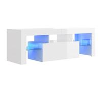 vidaXL Mobile Porta TV con Luci LED Bianco Lucido 120x35x40 cm