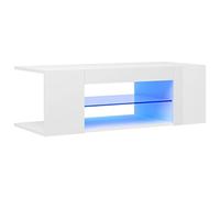 vidaXL Mobile Porta TV con Luci LED Bianco Lucido 90x39x30 cm