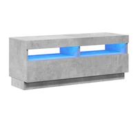 vidaXL Mobile Porta TV con Luci LED Grigio Cemento 100x35x40 cm