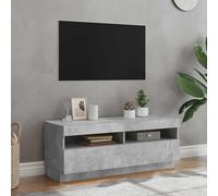 vidaXL Mobile Porta TV con Luci LED Grigio Cemento 100x35x40 cm