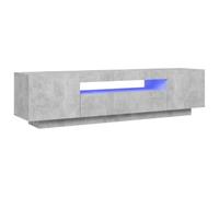 Mobile Porta TV con Luci LED Grigio Cemento 160x35x40 cm
