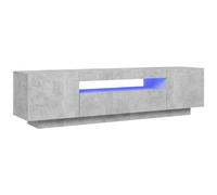 Mobile Porta TV con Luci LED Grigio Cemento 160x35x40 cm