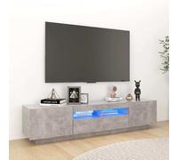 VidaXL Mobile Porta TV con Luci LED Grigio Cemento 180x35x40 cm