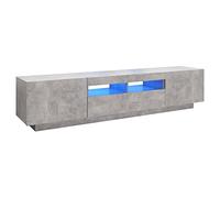 VidaXL Mobile Porta TV con Luci LED Grigio Cemento 180x35x40 cm