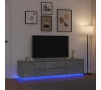 vidaXL Mobile Porta TV con Luci LED Grigio Cemento 193,5x41x50 cm, Mobile TV, credenza TV, Armadio Hi-Fi, banco TV, Mobile Porta TV