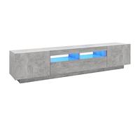 Mobile porta tv con luci led grigio cemento 200x35x40 cm