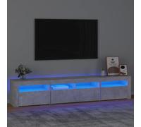 vidaXL Mobile Porta TV con Luci LED Grigio Cemento 210x35x40 cm