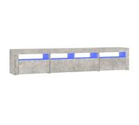 vidaXL Mobile Porta TV con Luci LED Grigio Cemento 210x35x40 cm