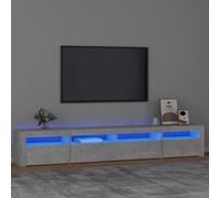 vidaXL Mobile Porta TV con Luci LED Grigio Cemento 240x35x40 cm