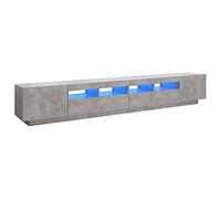vidaXL Mobile Porta TV con Luci LED Grigio Cemento 260x35x40 cm