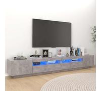vidaXL Mobile Porta TV con Luci LED Grigio Cemento 260x35x40 cm