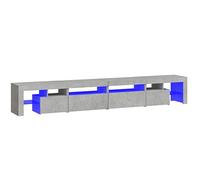 vidaXL Mobile Porta TV con Luci LED Grigio Cemento 260x36,5x40 cm