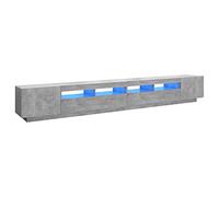 vidaXL Mobile Porta TV con Luci LED Grigio Cemento 300x35x40 cm
