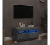 vidaXL Mobile Porta TV con Luci LED Grigio Cemento 80x35x40 cm