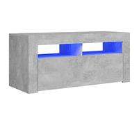 vidaXL Mobile Porta TV con Luci LED Grigio Cemento 90x35x40 cm