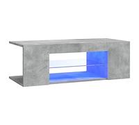 vidaXL Mobile Porta TV con Luci LED Grigio Cemento 90x39x30 cm