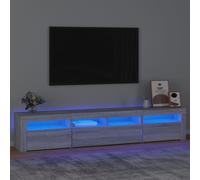 vidaXL Mobile Porta TV con Luci LED Grigio Sonoma 210x35x40 cm