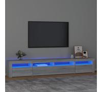 vidaXL Mobile Porta TV con Luci LED Grigio Sonoma 240x35x40 cm