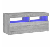 vidaXL Mobile Porta TV con Luci LED Grigio Sonoma 90x35x40 cm