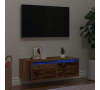 vidaXL Mobile Porta TV con Luci LED Legno Antico 75x35,5x25 cm