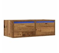 vidaXL Mobile Porta TV con Luci LED Legno Antico 75x35,5x25 cm, Mobile Porta TV, Mobile multimediale, Console TV, Mobile HiFi