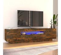 vidaXL Mobile Porta TV con Luci LED Rovere Fumo 160x35x40 cm