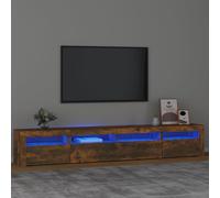 vidaXL Mobile Porta TV con Luci LED Rovere Fumo 240x35x40 cm