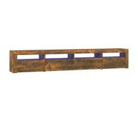 vidaXL Mobile Porta TV con Luci LED Rovere Fumo 240x35x40 cm