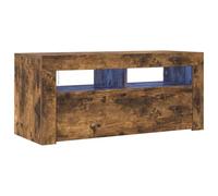 vidaXL Mobile Porta TV con Luci LED Rovere Fumo 90x35x40 cm