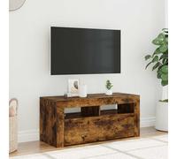 vidaXL Mobile Porta TV con Luci LED Rovere Fumo 90x35x40 cm