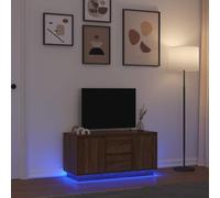 vidaXL Mobile Porta TV con Luci LED Rovere Marrone 100x41x50 cm, Mobile TV, credenza TV, Armadio Hi-Fi, banco TV, Mobile Porta TV, Mobile multimediale