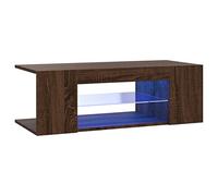 vidaXL Mobile Porta TV con Luci LED Rovere Marrone 90x39x30 cm