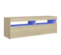 vidaXL Mobile Porta TV con Luci LED Rovere Sonoma 120x35x40 cm
