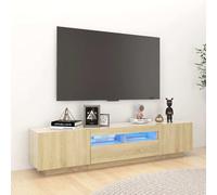 vidaXL Mobile Porta TV con Luci LED Rovere Sonoma 180x35x40 cm