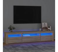 Mobile Porta TV con Luci LED Rovere Sonoma 195x35x40 cm