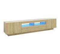 VIDAXL - Mobile Porta TV con Luci LED Rovere Sonoma 200x35x40 cm