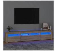 vidaXL Mobile Porta TV con Luci LED Rovere Sonoma 210x35x40 cm