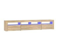 vidaXL Mobile Porta TV con Luci LED Rovere Sonoma 210x35x40 cm