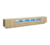 vidaXL Mobile Porta TV con Luci LED Rovere Sonoma 260x35x40 cm