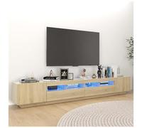 Mobile Porta TV con Luci LED Rovere Sonoma 260x35x40 cm