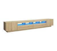 vidaXL Mobile Porta TV con Luci LED Rovere Sonoma 260x35x40 cm