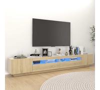 vidaXL Mobile Porta TV con Luci LED Rovere Sonoma 260x35x40 cm