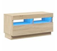 vidaXL Mobile Porta TV con Luci LED Rovere Sonoma 80x35x40 cm