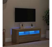 vidaXL Mobile Porta TV con Luci LED Rovere Sonoma 90x35x40 cm