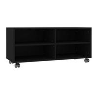 vidaXL Mobile TV con Ruote Nero 90x35x35 cm in Legno Multistrato